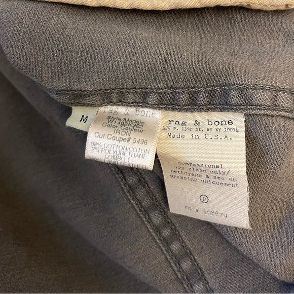 rag & bone Denim Jacket with Leather Sleeves, Grey/Black, Medium - Picture 6 of 6